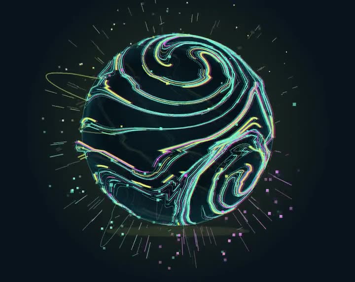 Voxbit Cyberpunk orb in the Firefly palette